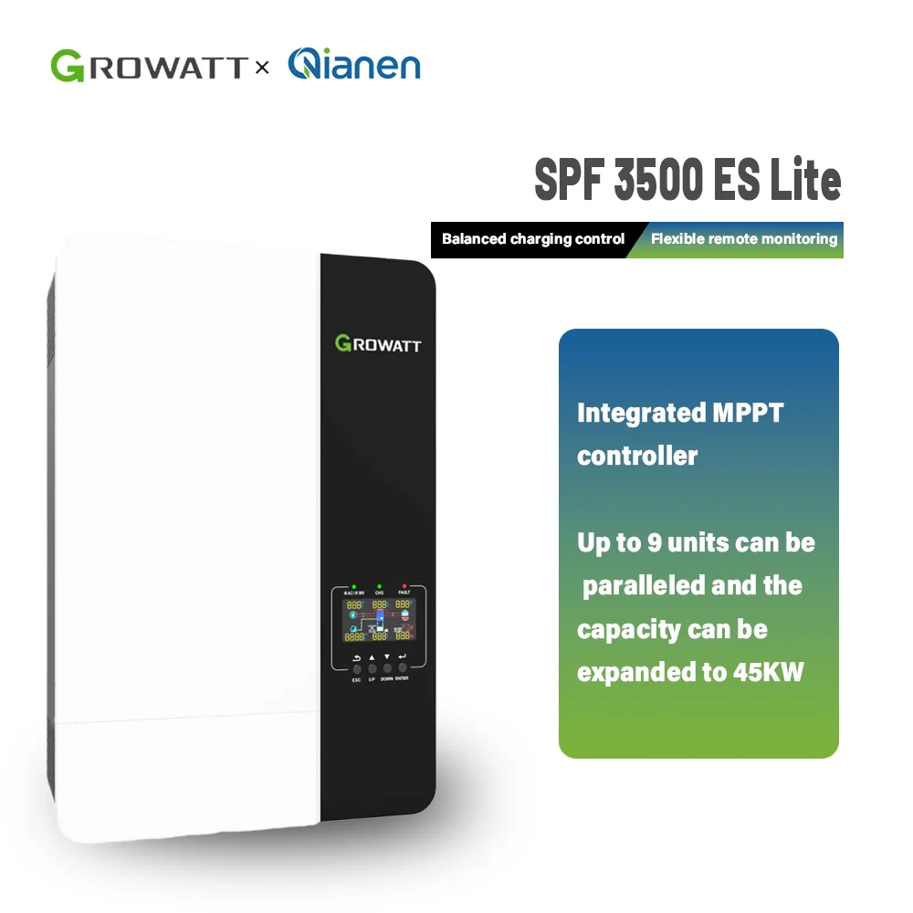Growatt SPF5000es 3500 W Kompletní fotovoltaický systém pro využití mimo síť Jednofázový solární bateriový střídač pro domácnost