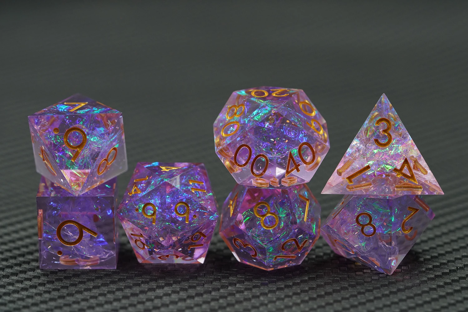 Handmade Resin Dragon and Dungeon RPG Dice Set Customizable Polyhedral Board Game Dice 16mm Sharp Edges DND Dice supplier