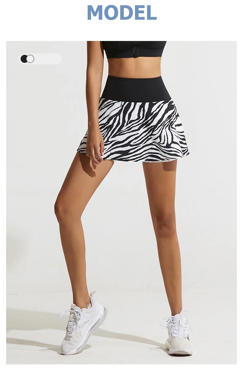 2 In 1 Tennis Skorts Sport Fitness High Waist Sexy Skirt Short Running - Foto 5