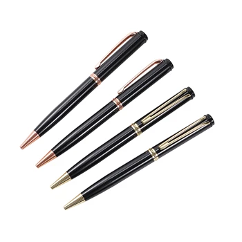 Hot Sale Luxury Metal Ballpoint Pen Custom Logo Professional Office Pen High Quality Dark Blue 1.0mm Writing Width Company Gifts