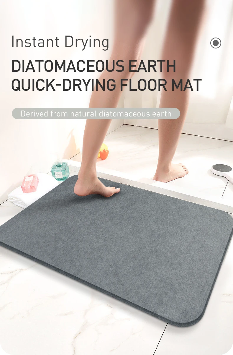 Quick Drying New Design Non Slip Water Absorbent Custom Diatomaceous