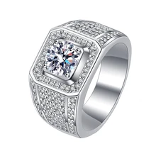 Husky Jewelry Full Star Deluxe Wide Edition Men's Diamond sterling silver Moissanite ring