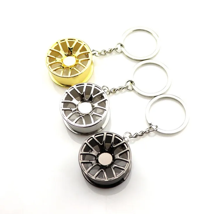Auto Wheel Rim Keychain Auto Tire Keychain Car Accessories Keyfob Metal Car Parts Keychains Rim