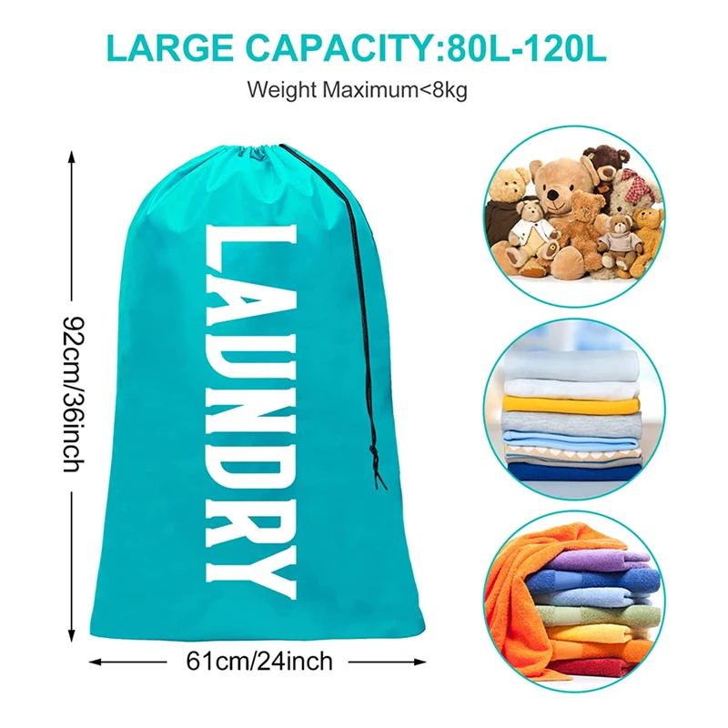 Oem Extra Large Printed Rip-Stop CanvasTravel Dirty Clothes Machine Washable Hotel Bulk Wash Nylon Laundry Bag With Drawstring