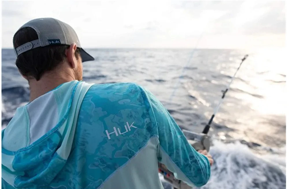 High Quality Custom logo All Over Print Uv Fishing Hoodie Long Sleeve Polyester Hooded Fishing Shirt with Face Mask