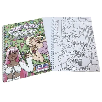 New Design Softcover Spiral Book Printing Custom Coloring Book Printing For Children And Adult