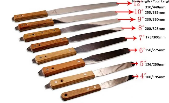 High Quality Stainless Steel  Knife with Wooden Handle Spatula for Screen Printing Inks manufacture