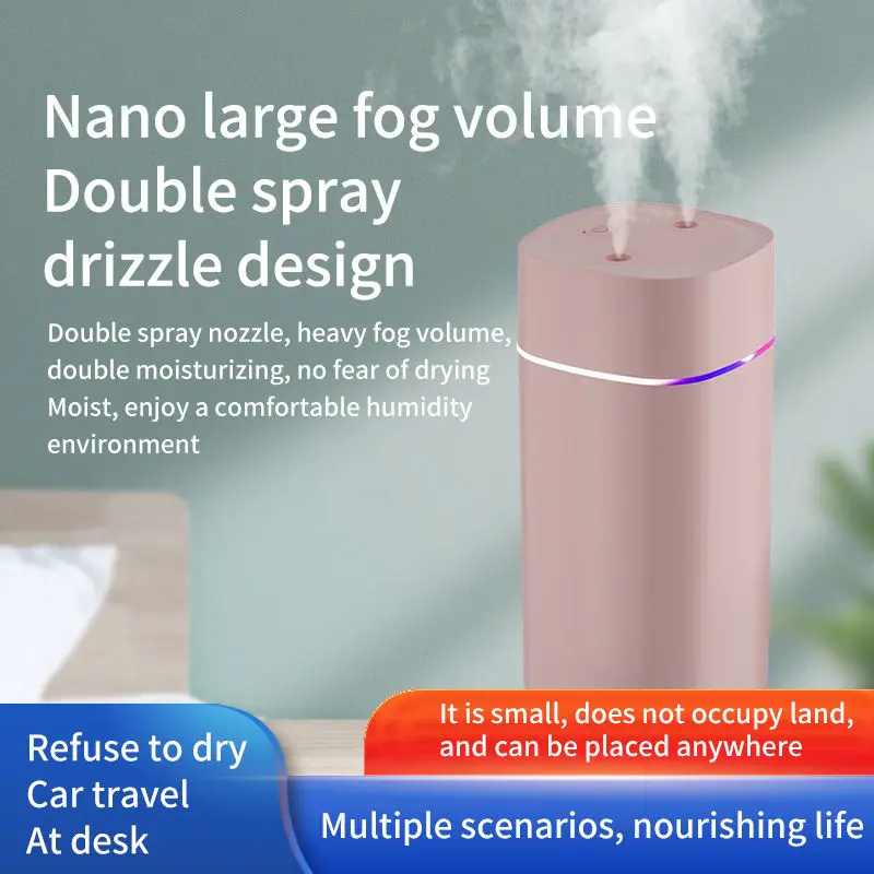 IStapromo Gifts Mist Double Spray Ultrasonic Air Humidifier Aroma Diffuser With Night Light for Car Home Office Yoga Usb