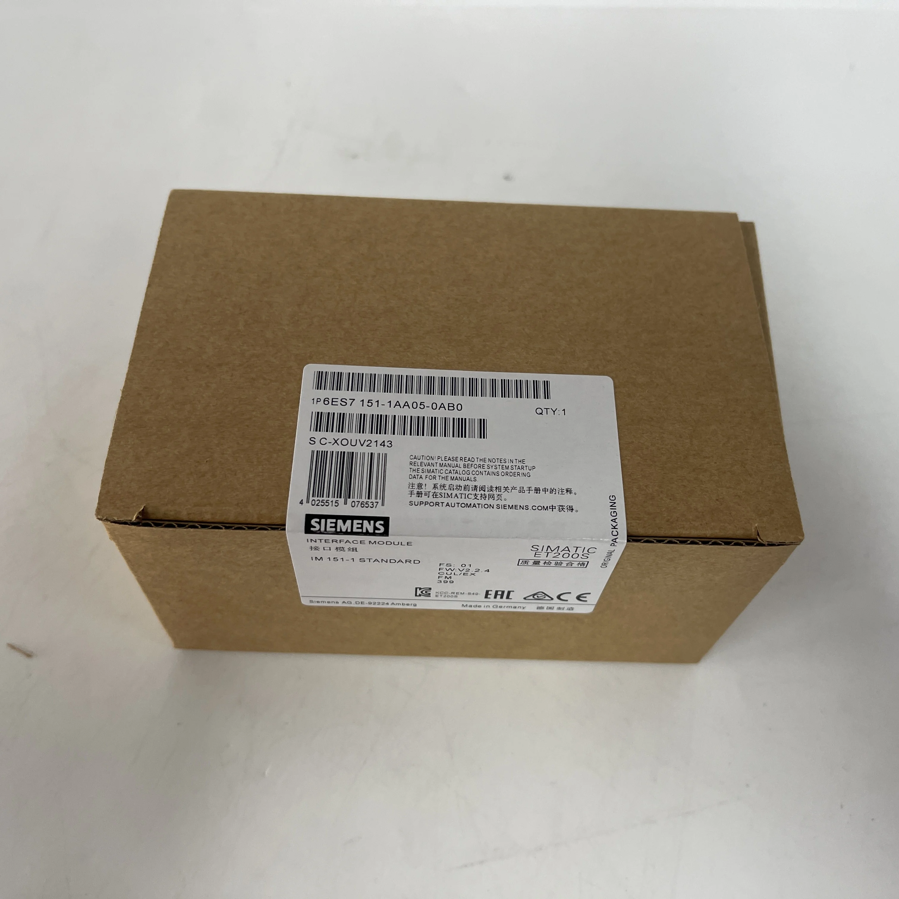 SIEMENS Interface Module (SIMATIC ET200S) 6ES7151‑1AA05‑0AB0 SIEMENS Interface Module (SIMATIC ET200S) 6ES7151‑1AA05‑0AB0