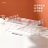 One transparent, retractable shelf unit [cannot be stacked]