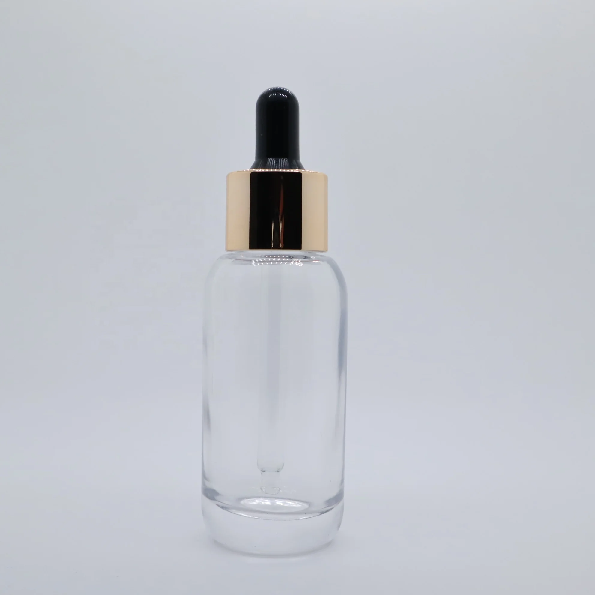 Custom Basic 40ml Clear Blue Round Glass Dropper Bottle Essential Oil Tincture Bottles 40ml Essential Oil Dropper Bottle JH Pack
