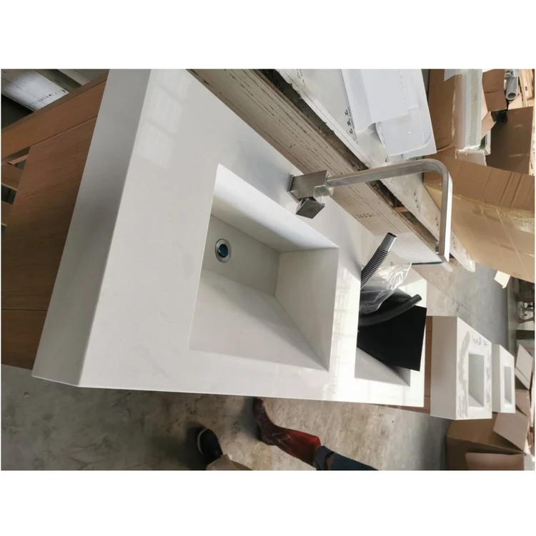 Solid Surface Kitchen Sink Quartz Stone Wash Basin Waste Used Hotel Marble Washing Basin Customized Design