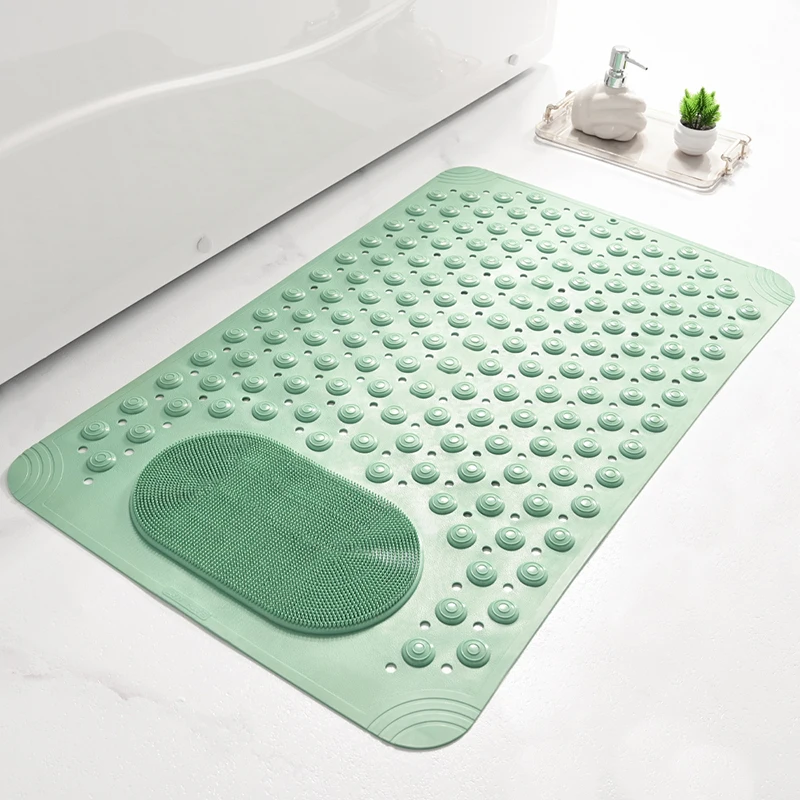 New Design Non Slip Bath Tub Mats Massage Bathroom Mat with Suction Cup and Drain Hole Machine Quick Drying Shower Floor Mat