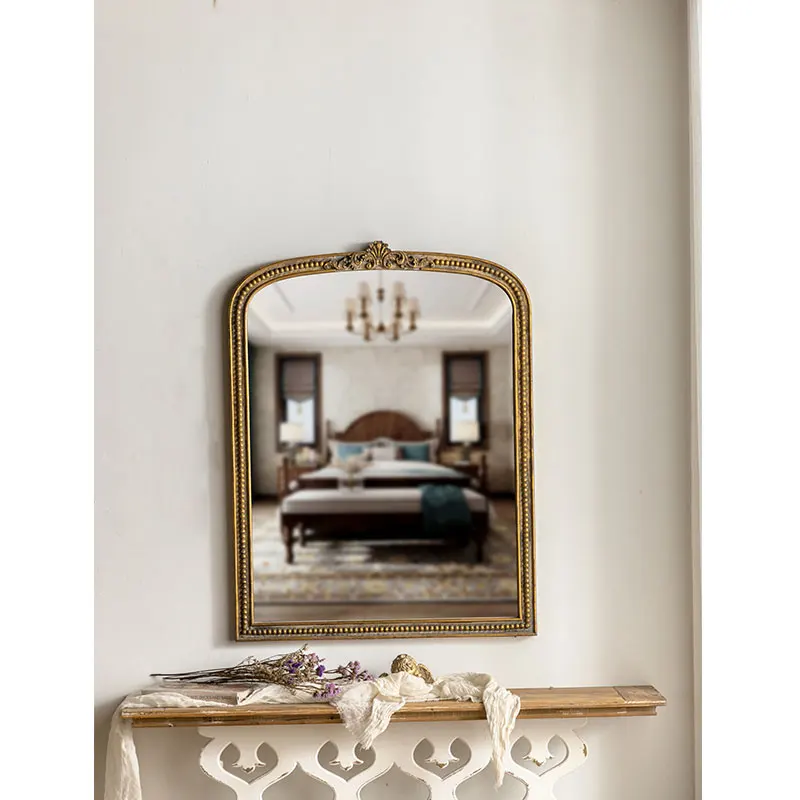 Modern Luxury Gold Mirror Wall Decorative Metal Framed Miroir Nordic Long Arch Big Wall Mirror