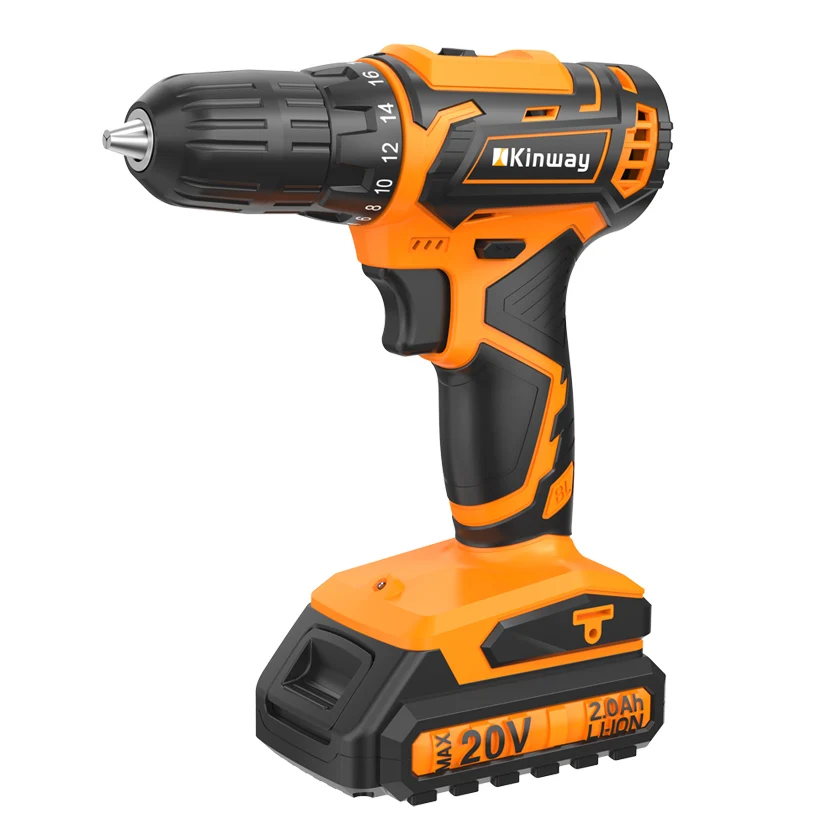 KINWAY 20V Cordless High Torque Lithium Battery Brushless Cordless  Drill Power Tools Kwcd2161