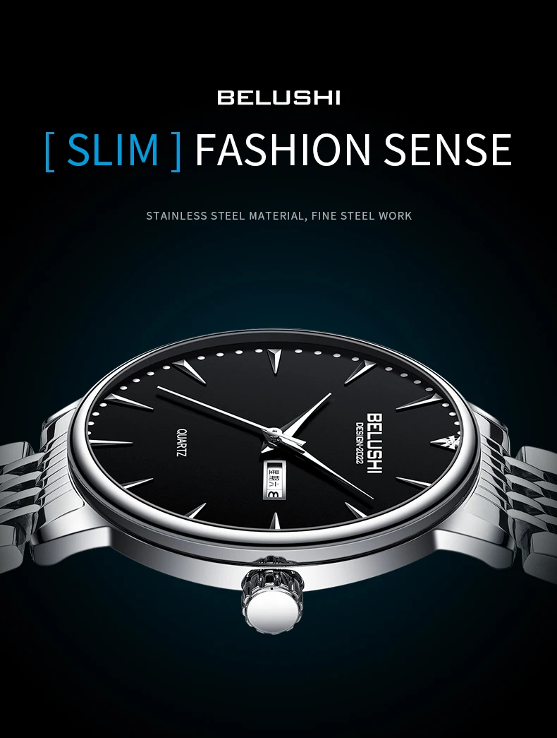 BELUSHI montre pour hommes Top marque montre à Quartz Design Simple montre-bracelet étanche Relogio Feminino