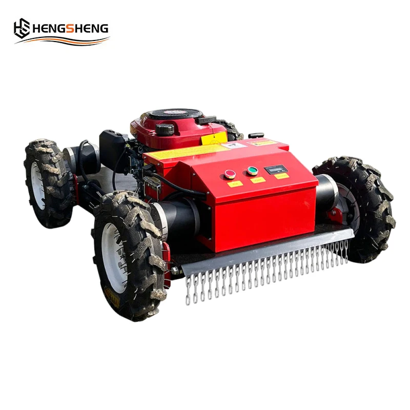 CE/EU/EPA Remote-controlled Tracked Lawn Mower Cutting Width 550mm Longxin Engine One-key Start 2.9 Acres Per Hour Robotic Mower