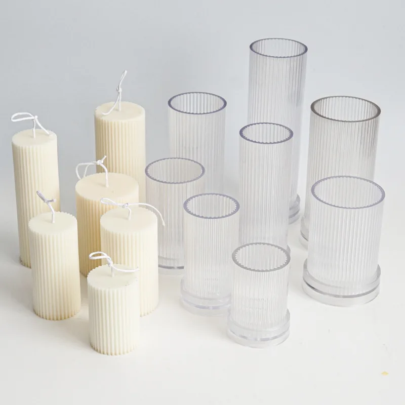 Vertical Stripe Pillar Candle Acrylic Mold Candle Making Mold For Home