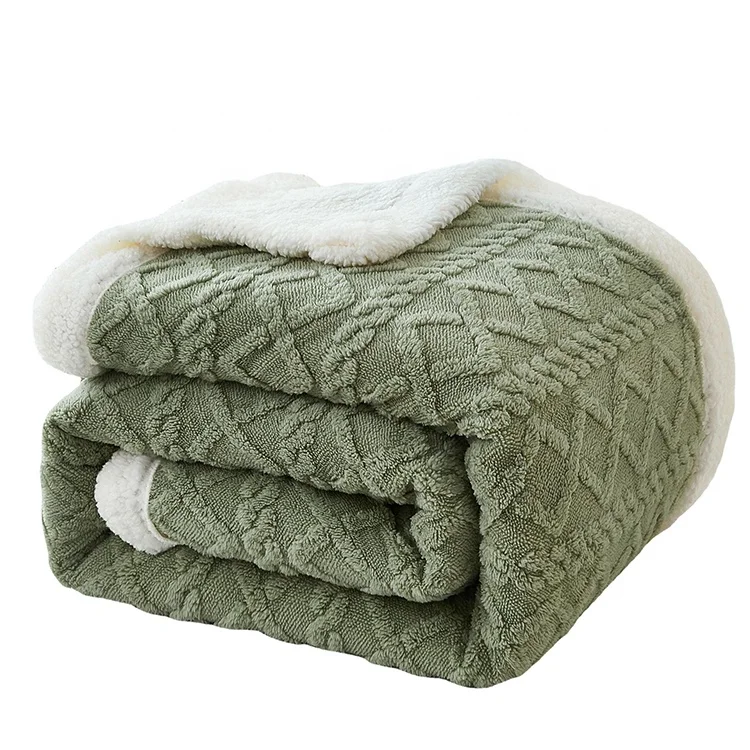 Высокое качество, шерстяной вязаный сплошной цвет вязаная двойной слой пледы фланель шерпа одеяла из полиэстра