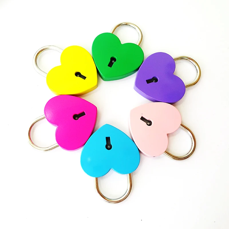 Colorful Small Smart Heart Shape Lock Padlock Heart