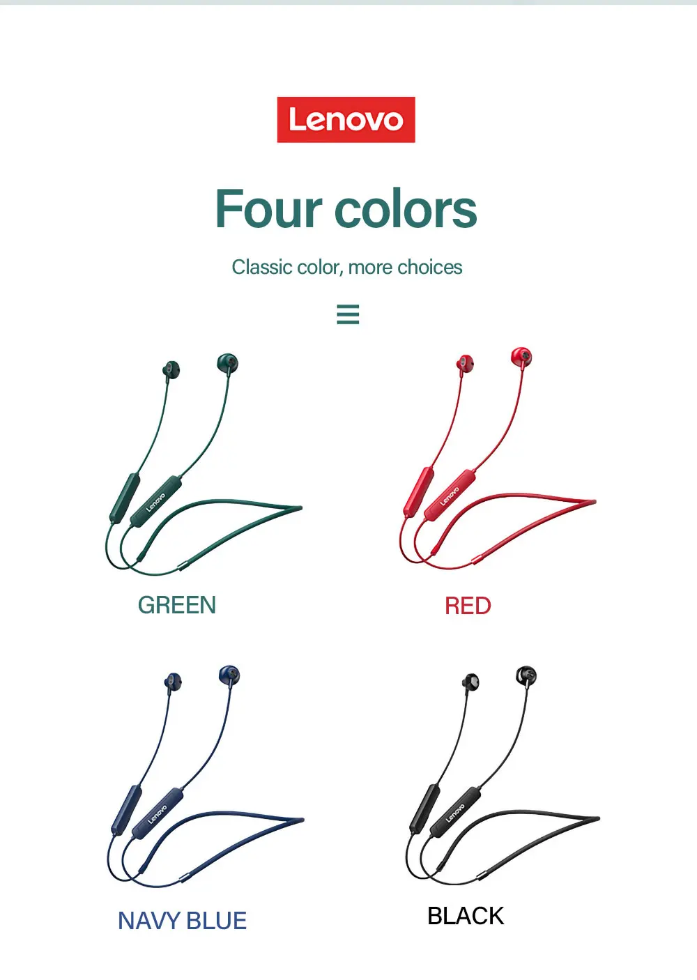 Lenovo/ Lenovo SH1 hanging neck type wireless Bluetooth headphones music sports running universal wireless headphones