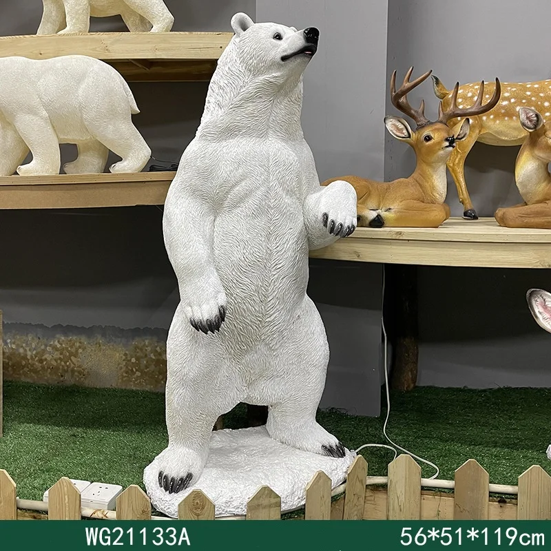 Life Size Polar Bear Statue Animal World Decor Wild Animals Sculpture
