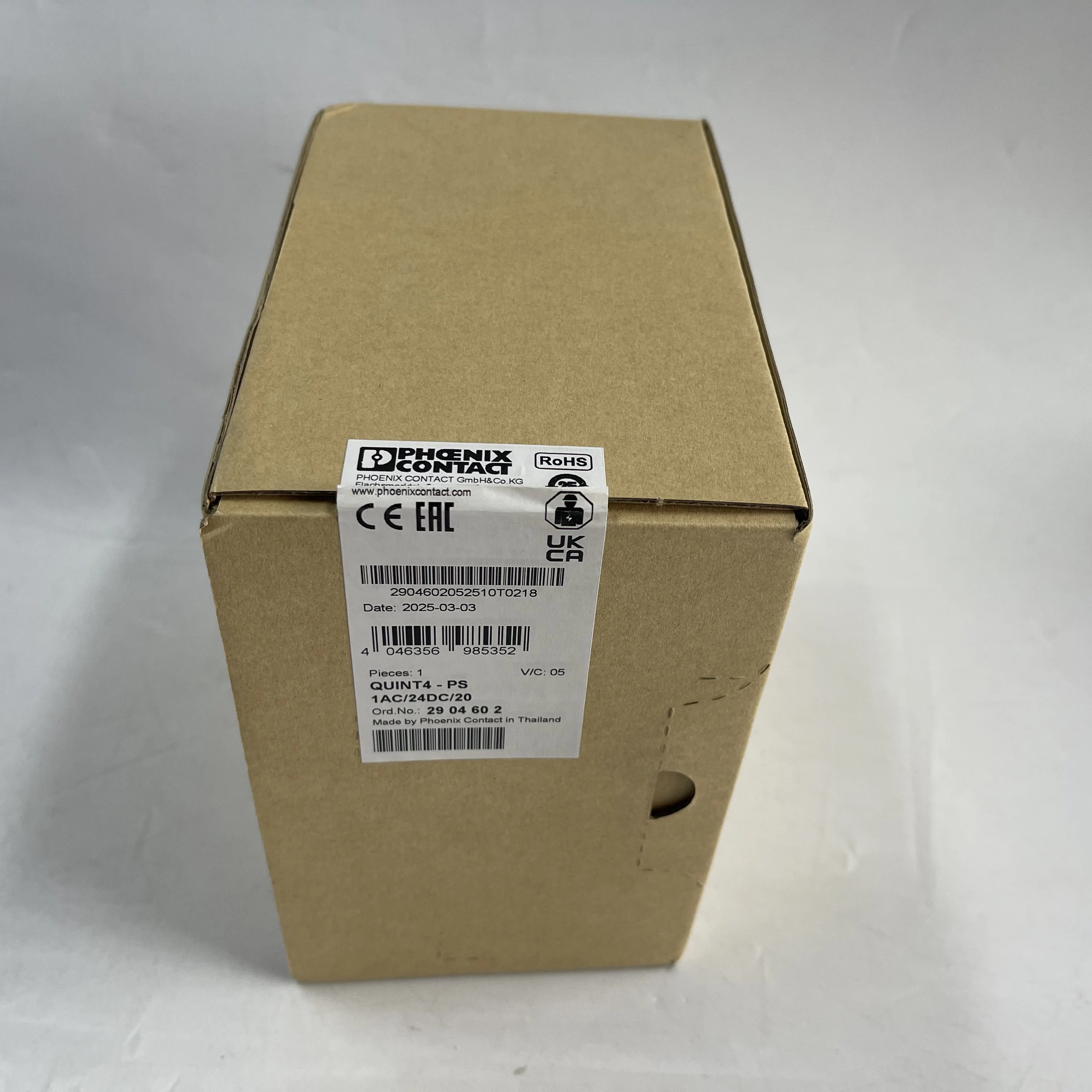 PHOENIX CONTACT Power Supply Unit QUINT4-PS/1AC/24DC/20   2904602