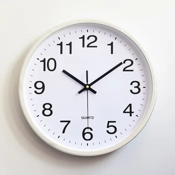 Hot Sales Home Decoration Simple Round Design 12 Inch Cheap Plastic Wall Clock for Living Room