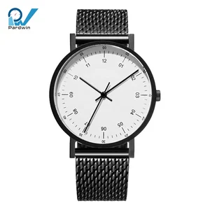 Minimalist Men Stainless Steel Case Twisting Back Leather Band Water Resistant 5BAR Fashion Ronda Movement Watch