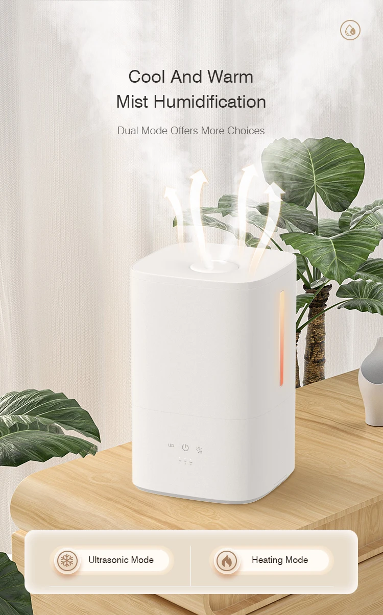 RUNAL 4L Cool Mist Humidificateur Umidificador De Ar 60 Degree Heating  Smart Ultrasonic Air Humidifier for Bedroom