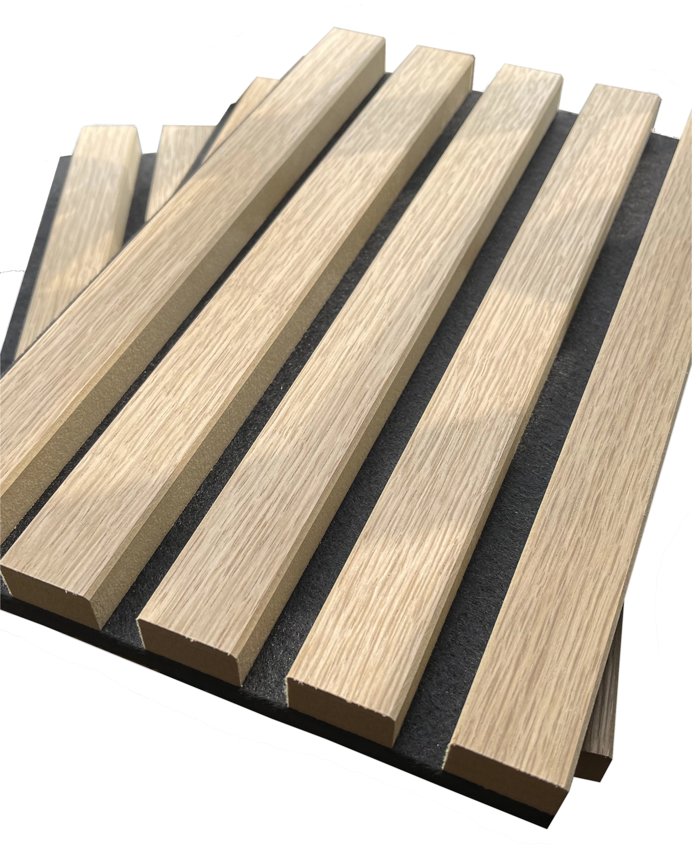Paneles acústicos de madera maciza de pino 2600 x 400 mm - teka-aceite