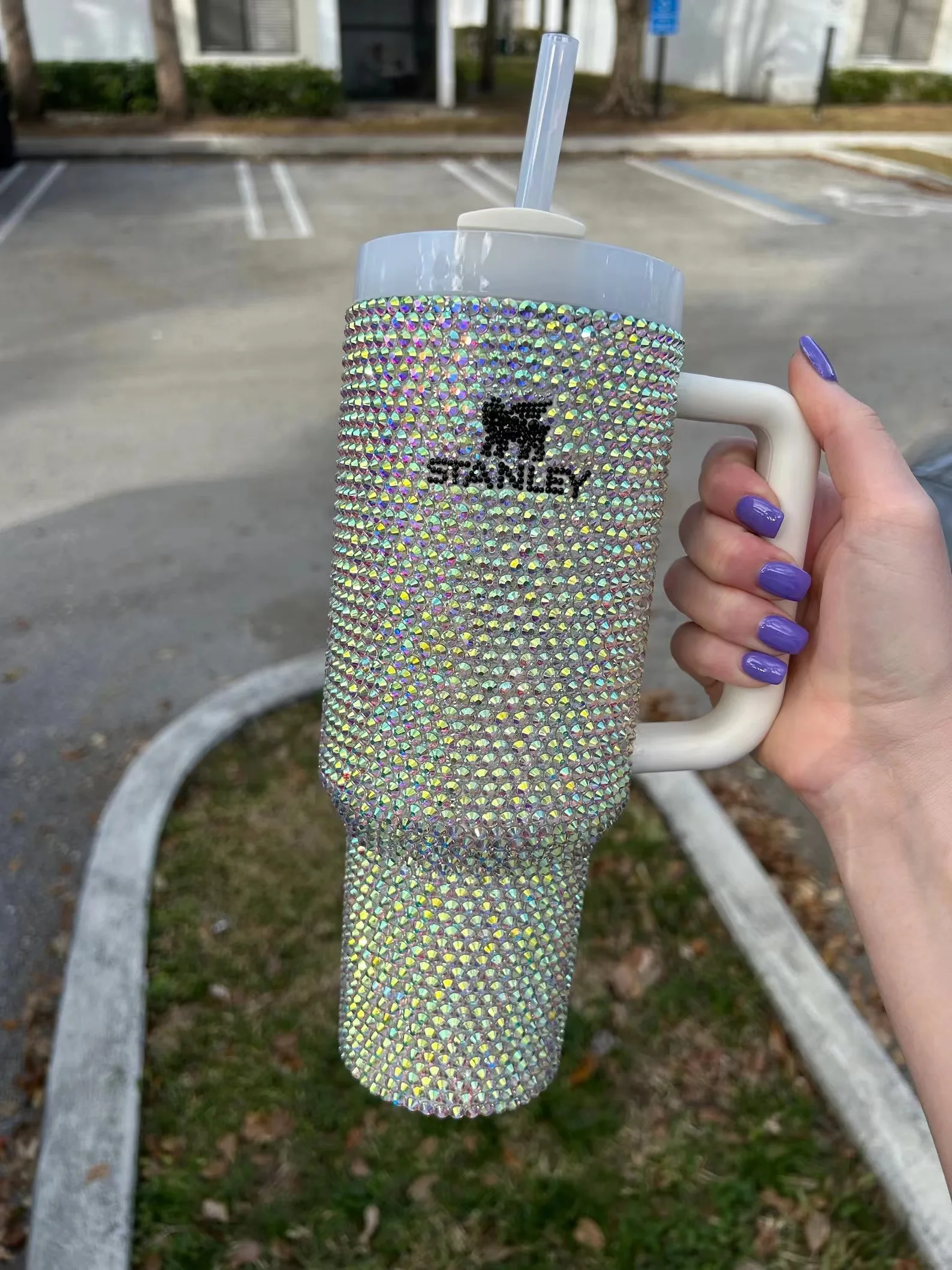 Стакан с горным хрусталем 40 унций стакан для приключений соломинкой из нержавеющей стали