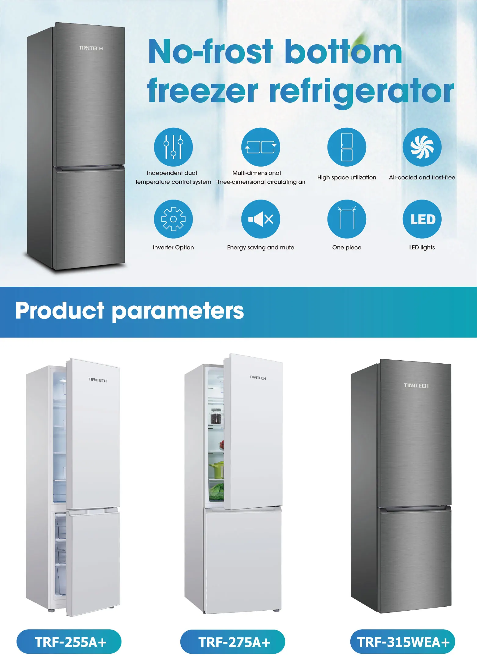 350l Oem No Frost Refrigerators With Ce Cb Certification Buy White