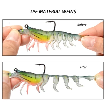 CHEERY Hot Sale Saltwater Fishing Swimbait Lifelike Soft Bait 15g Multi Jointed Luminous Soft Plastic Shrimp Lure with Hook – Soft Lure – view 5