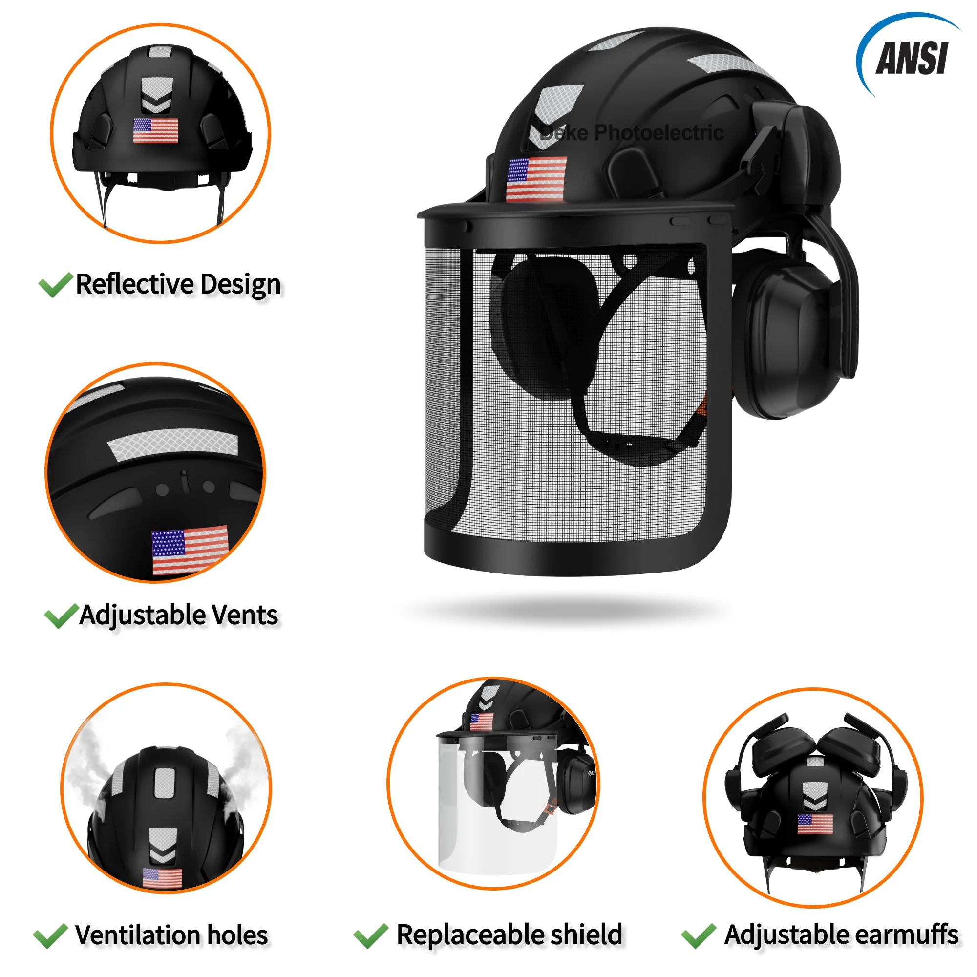 DEKEチェーンソーヘルメットキット経済的な森ランバージャックロギング 