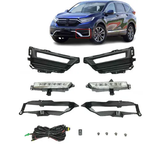 car Front Bumper LED Fog Lamp assy For Honda CRV CR-V 2020 2021 2022 Clear Fog Lights Set Switch Bezels Bracket Wire