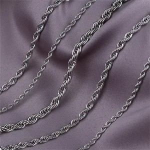Waterproof Trendy Stainless Steel Screw Twisted Rope Chain Bracelet for Women Men-Gift