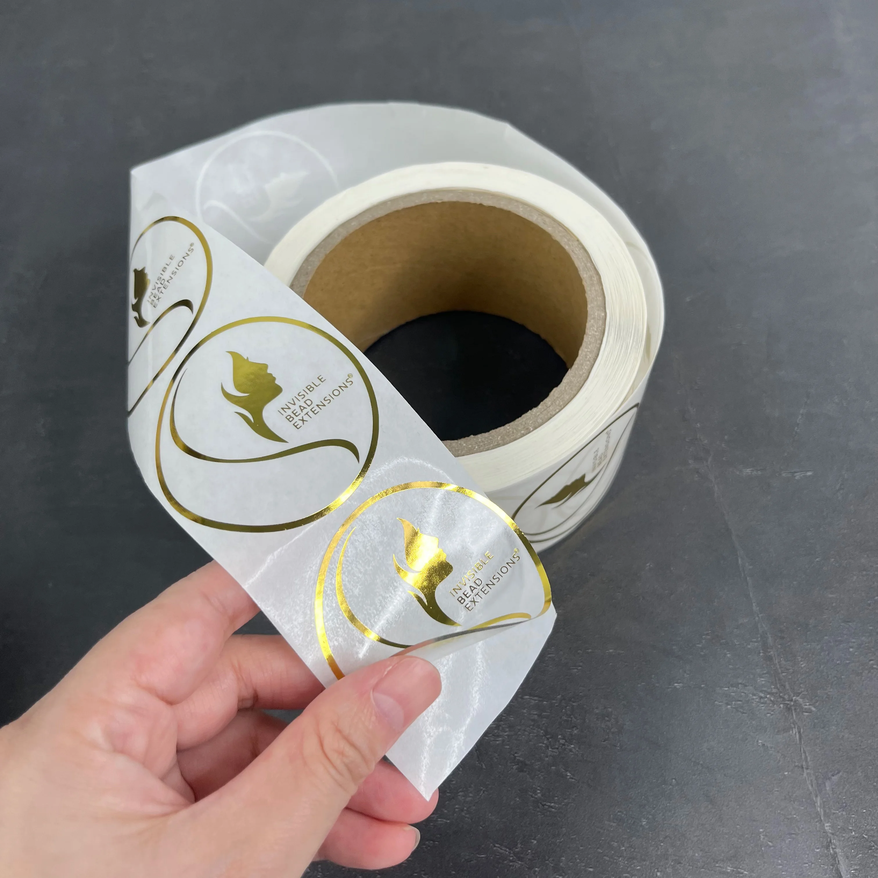 Wholesale Customized Logo Self-adhere Stickers Texture Paper Seal ...