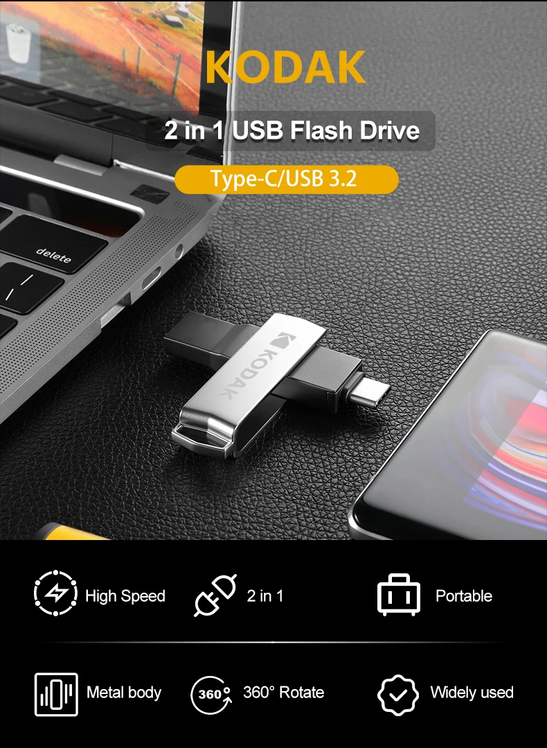 Kodak K273 Metal Pendrive Type C Otg Fancy Ultra Thin Usb 64 Gb 3 2 Flash Drive Buy Ultra Thin