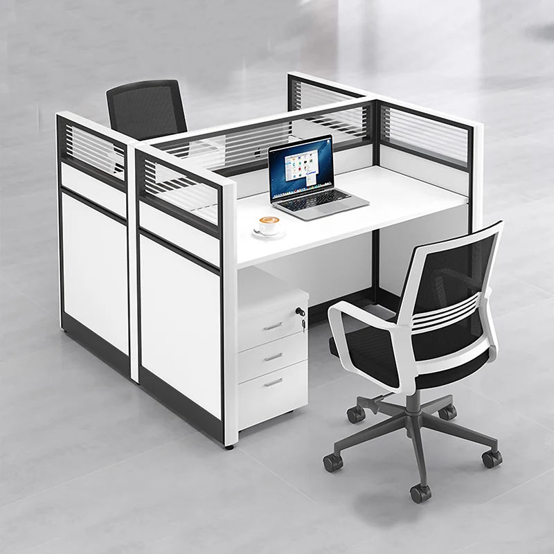 Modern Design 4-Person Modular Computer Workstation Commercial Furniture Office Desk for Staff Enhanced Readability Visibility