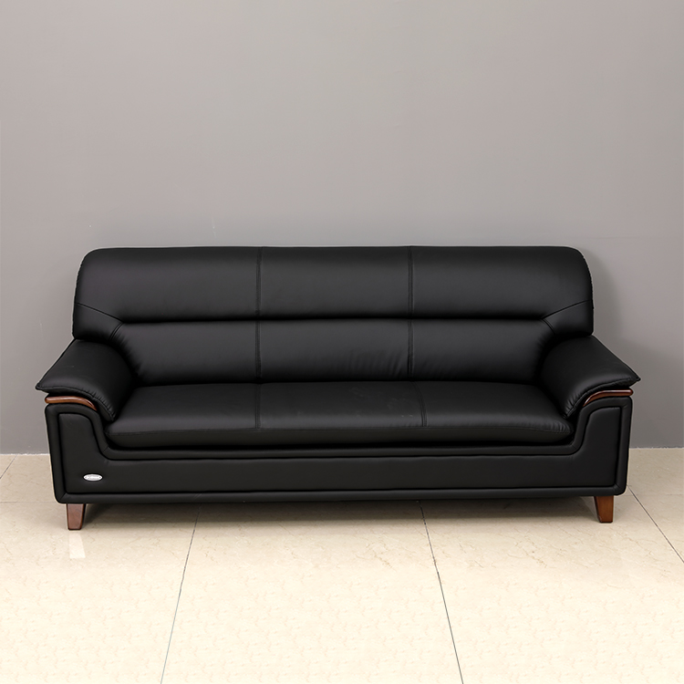 Luxury Leather Sofa Set,Black Couch For Office Reception Hotel Furniture Set Office Furniture