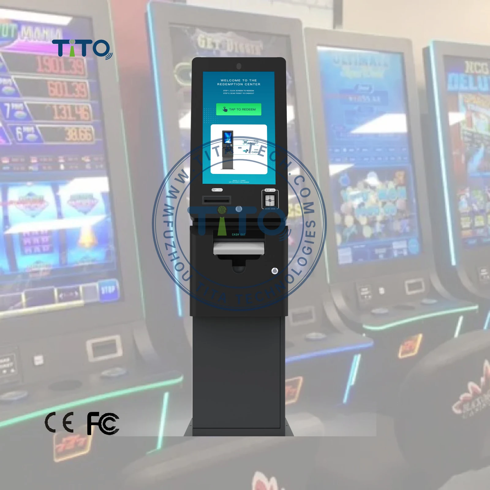 Ticket in Cash Out Redemption Terminal for Banilla JK Lab Skill Game Cabinet Amusement Firelink Skill Game ATM Kiosk