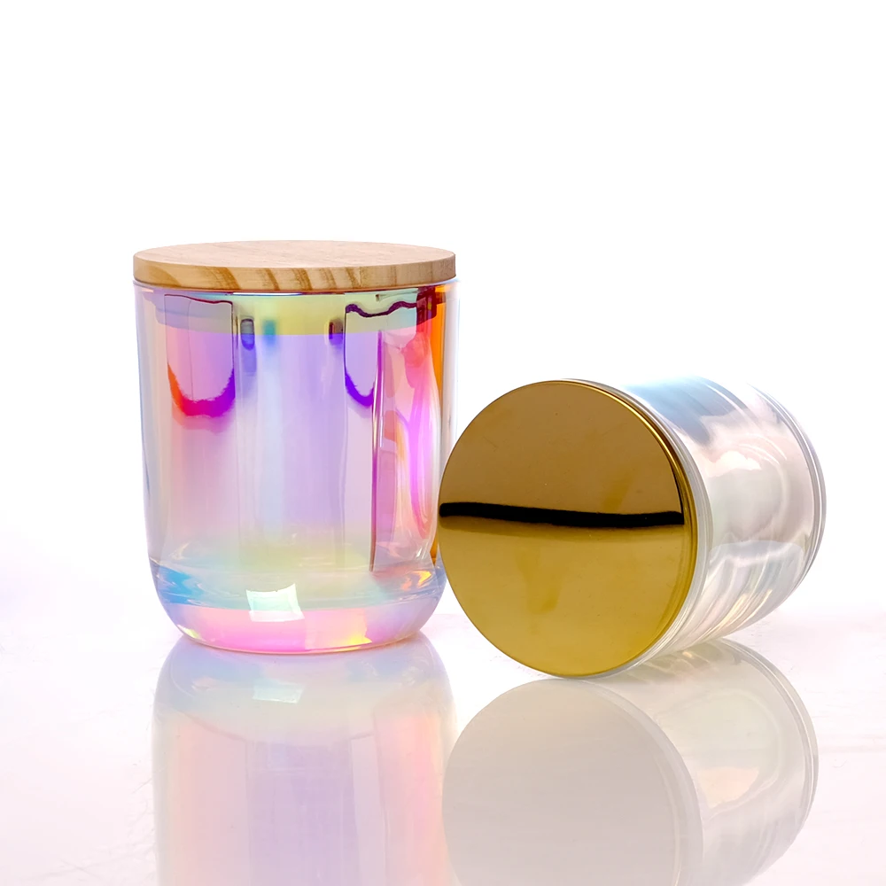 Wholesale Luxury Iridescent Candle Jar 8oz 16oz 10oz Iridescent Empty