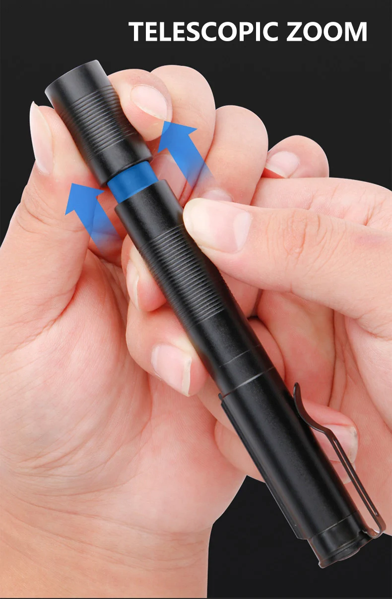 Mini Medical Flashlight For Doctor Nurse Usb Xpe Led White Light Pocket Clip Pen Light Small