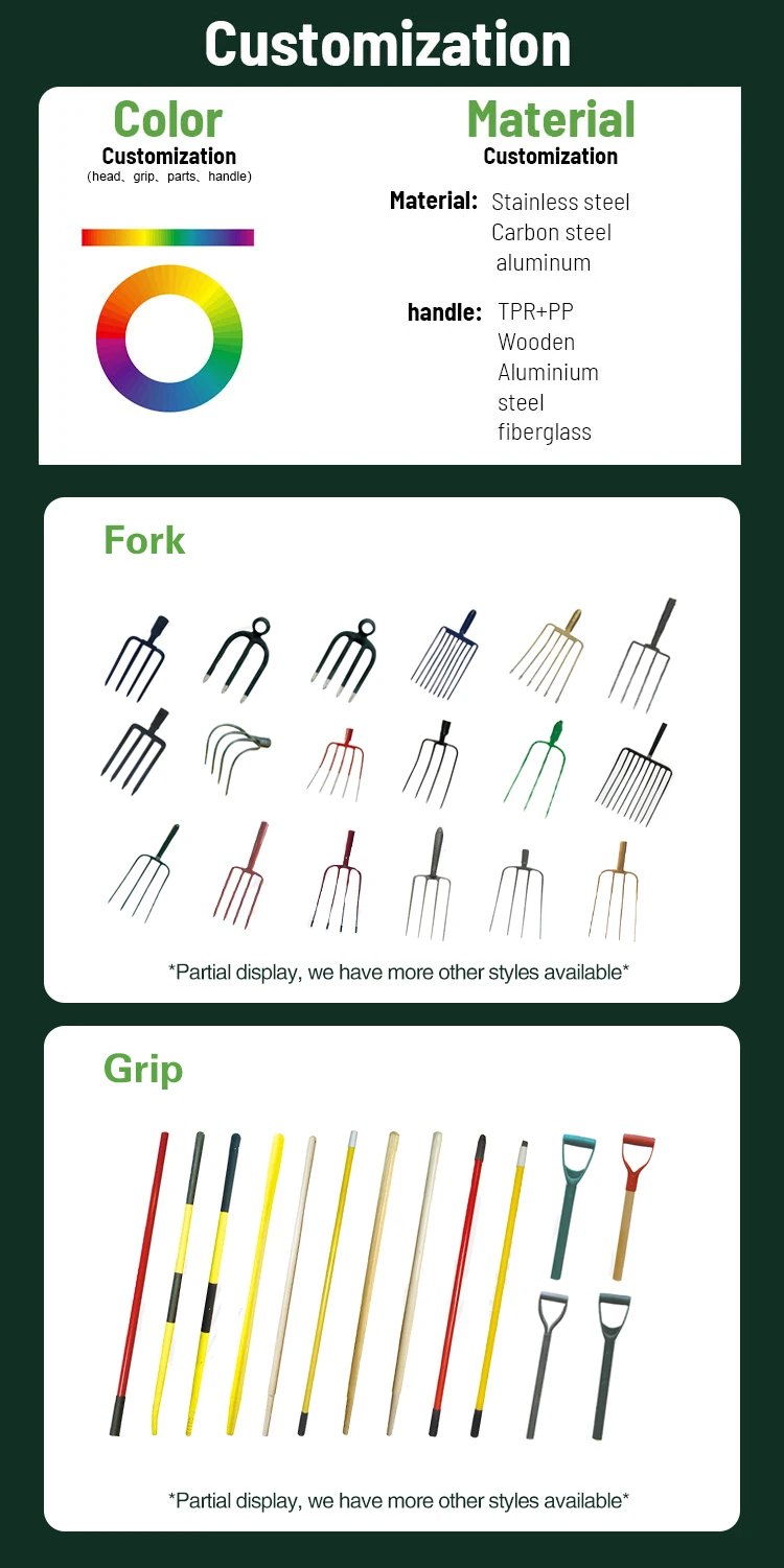product high quality custom  steel garden fork  farming  digging fork with handle-2