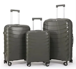 Luxury Luggage New Fashion Style Double Silent Wheels Trolley Suitcase Beautiful Color PP Luggage