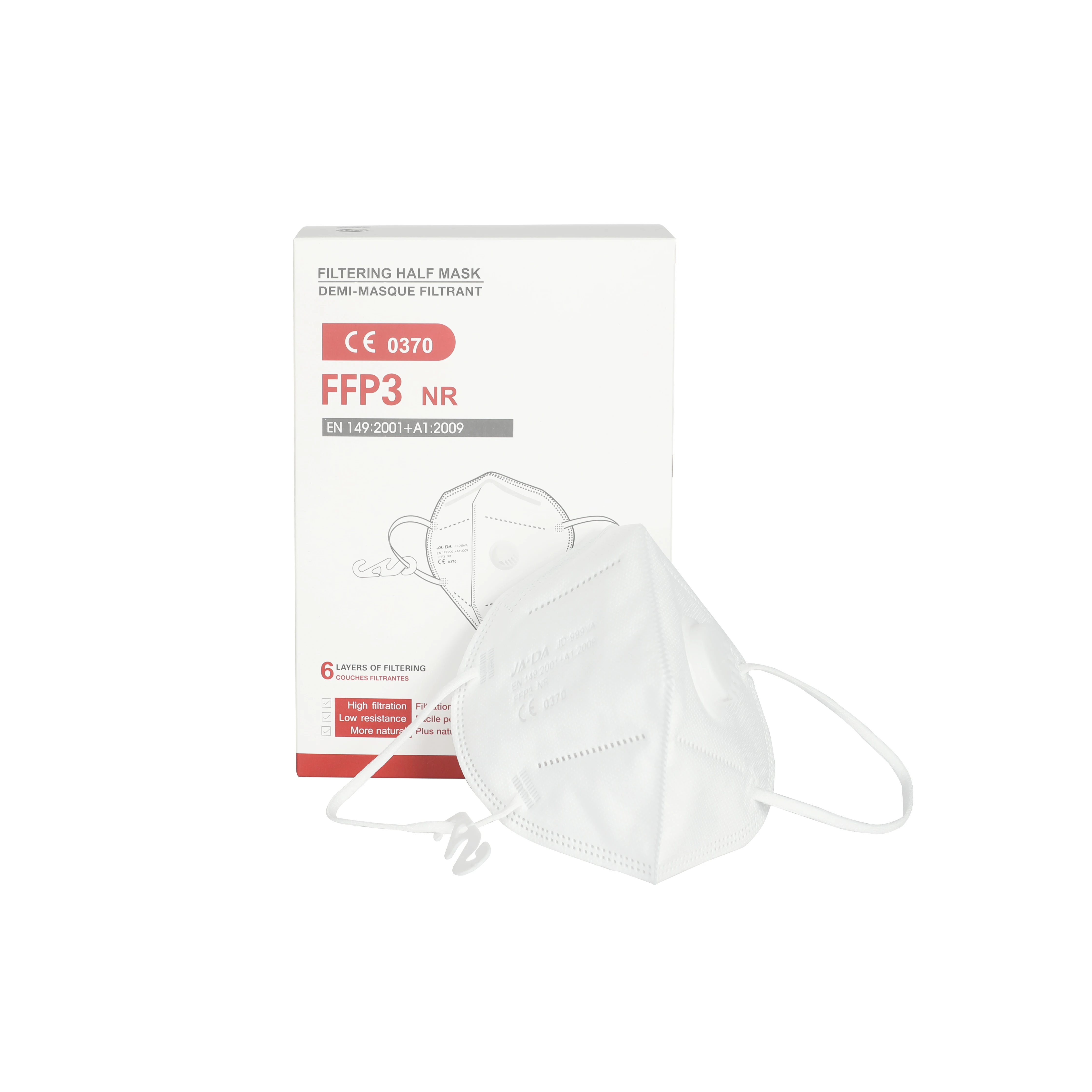 Factory Supply Disposable Ffp3 Flatfold Mask Ffp3 Facemask With Ce