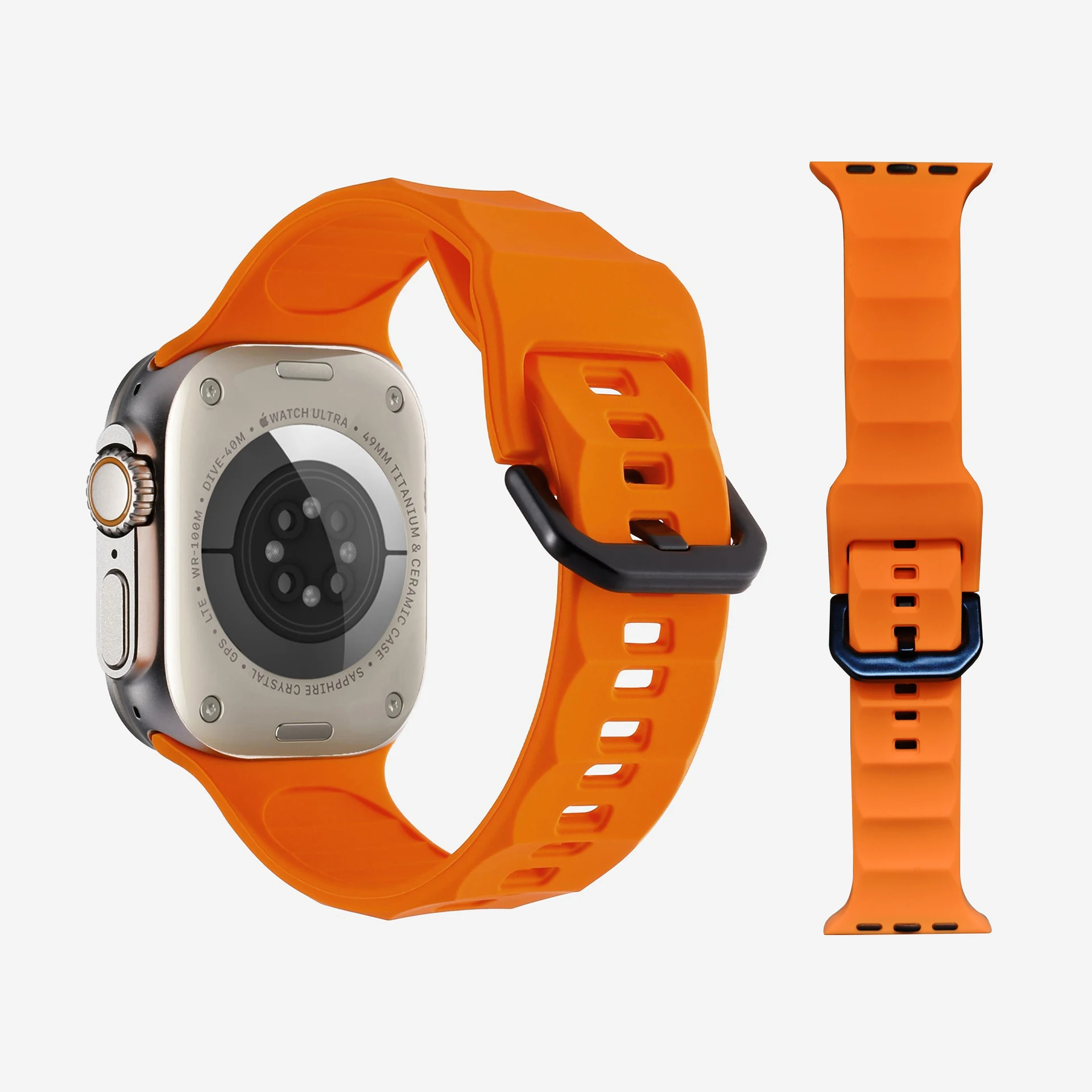 USA Shipping Silicone Solid Color Sport Smart Watch Band With Corrugated Straps Snap Simple for Ultra 2 Strap S10 9