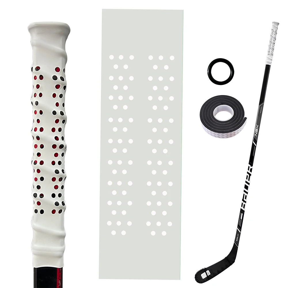 アイスホッケースティック用 穴あき 滑り止め 熱収縮 ラバー スリーブ