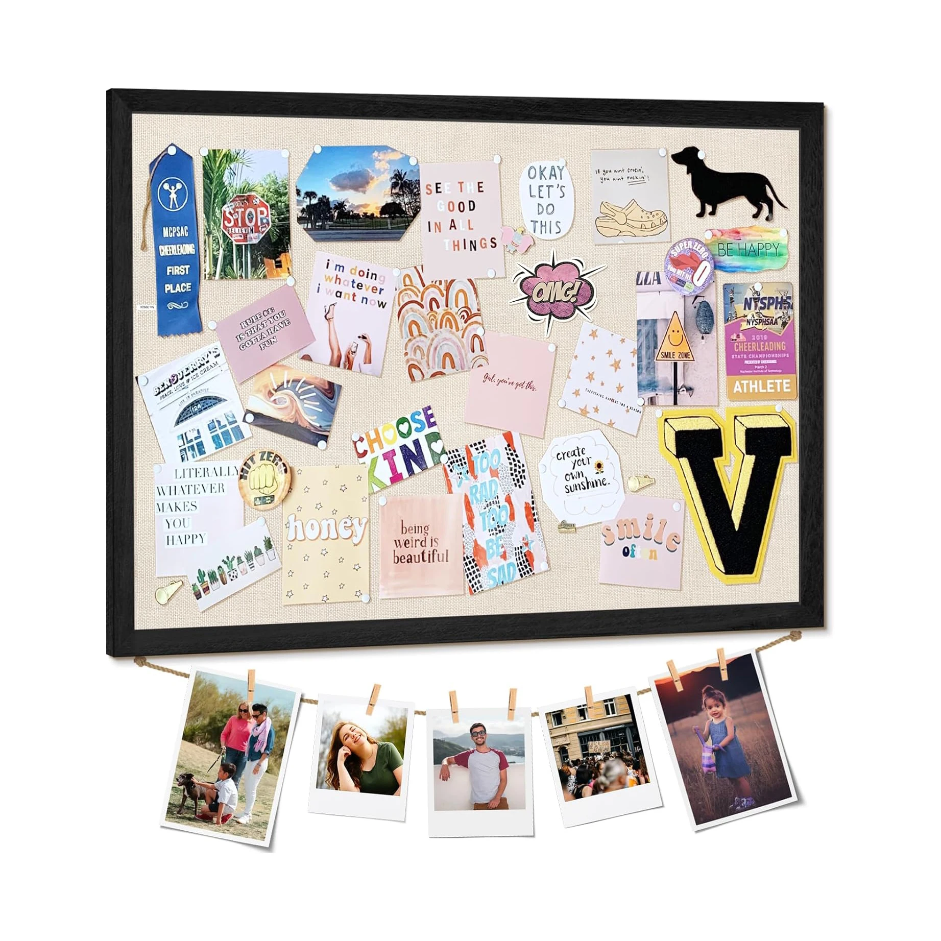 Grand Tableau D'affichage Autocollant En Feutre Gris Foncé - 60 X 40 Cm